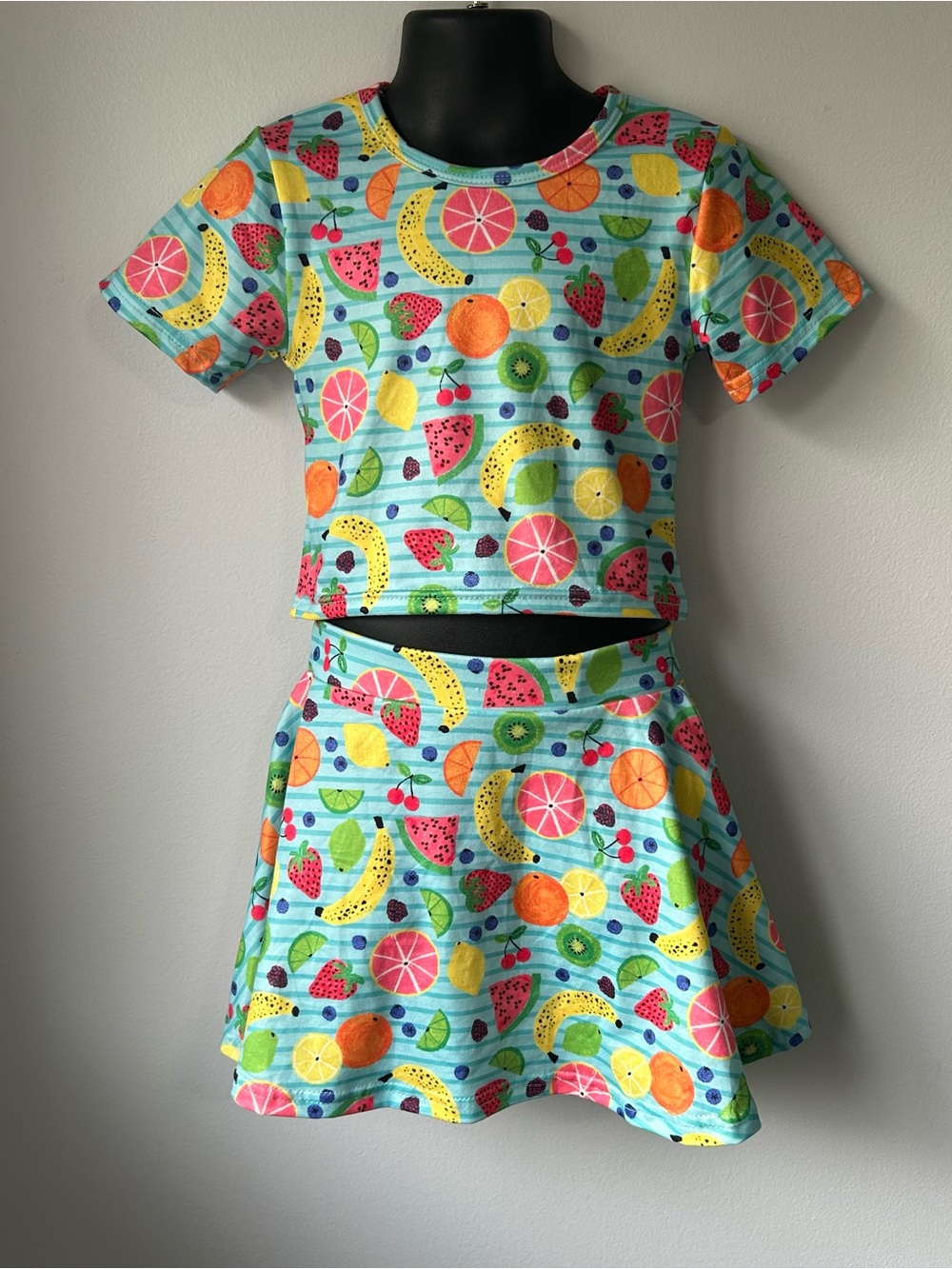 Summer Fruits 2-Piece Skirt & Top Set | Handmade | 6 Months | NEW